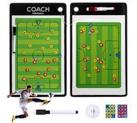 Huraoerrrr Appunti di Coaching di Calcio, tavola Magnetica a Doppia Faccia con Pezzi di Scacchi, 2 Penne e titoli di marcatore, Attrezzatura da Allenamento da Calcio