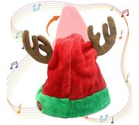 Huraoerrrr Electric Babbo Natale, canto danzante natale musical Interattivo swing comodo per il costume da festa di carnevale, corna di renne