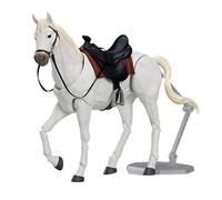 Huraoerrrr Figurina per Cavalli, 8x5 Posabile Cavallo Giocattolo con Sella, Cavezza e Corda di Piombo, Statua Mobile realistica del Fai -da -Te per Gli Appassionati, Bianco
