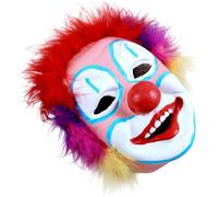 Huraoerrrr Maschera clown spaventosa, costume di Halloween in lattice Joker per adulti donne e uomini, taglia unica, rosso
