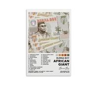 HUREYW I RH Poster artistico da parete con album "Burna Boy" africano, gigante, decorazione artistica da parete per camera da letto, 50 x 75 cm, senza cornice