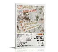 HUREYW I RH Poster artistico da parete con album Burna Boy africano, gigante, decorazione artistica da parete per camera da letto, 40 x 60 cm, stile cornice