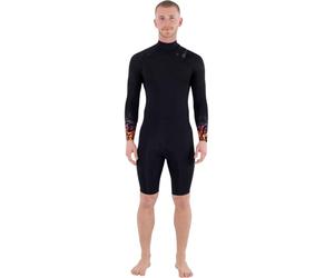 Hurley 2026 Mens Air 2/2mm Bubble Manica Lunga Zip Petto Muta Corta - Bolla Nera