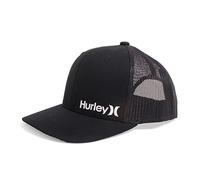 Hurley Adult Mens Mesh Snapback Adjustable Trucker cap Hat (Black Staple)
