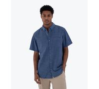 Hurley Camicia a Maniche Corte Uomo - Icon Stretch, L, Blue Dream