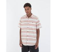 Hurley Camicia a Maniche Corte Uomo - OAO Lido Stripe, XL, Dk Heather Grey
