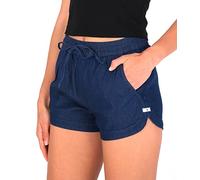Hurley Cindy Chambray Shorts Pantaloncini Bermuda, Blu Medievale, S Donna