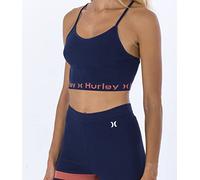 Hurley Contrast Text Active Top Maglietta, Mood Indigo, M Donna