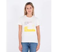 Hurley Daisy Relaxed Girlfriend Maglietta, Marshmallow/Sulphur, M Donna