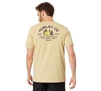 Hurley Evd Explr Campin SS T-Shirt, Crema d'Acero, M Uomo