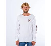 Hurley Evd OAO Icon LS Maglietta, Bianco, L Uomo