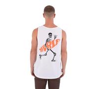 Hurley Flamengue Canotta da Uomo con Stampa a Scheletro Bianco