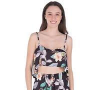 Hurley Flora V Front Flounce Tank Pantaloni Casual, Nero Floreale, M Donna
