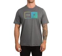 Hurley Halfer Gradient UPF Tee SS Rash Guard Shirt, Heather Black, XL Uomo