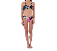 Hurley Hana Rvsb Moderate Bottom Mutandine Bikini, Black/Tiki Multi, XS Donna