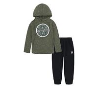 Hurley Hrlb Cloud Slub Set Felpa + Pantaloni, Esercito, 4 Años Bambini e Ragazzi