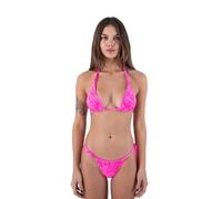 Hurley Jungle Walk Soft Tie Tri Bikini Top, Pink Punch, S Donna