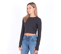 Hurley LS Rib Top Maglietta, Marshmallow, M Donna