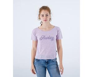 Hurley Maglietta Corta da Donna Oceancare Devore T-Shirt, Petali di Orchidea, XS
