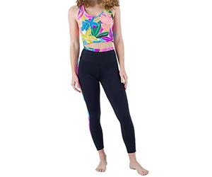 Hurley Max Island Surf Legging Mutandine Bikini, Black/Isla Multi, XS Donna