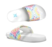 Hurley Naia - Ciabatte per ragazze e ragazzi, comode, senza lacci, con cinturino regolabile, unisex, per interni ed esterni, regolabili, per spiaggia e piscina, Tie-Dye pastello, 3 Big Kid