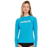 Hurley Rash Guard - Camicia da donna a maniche lunghe, protezione UPF 50+, SPF e protezione UV, Turchese, S