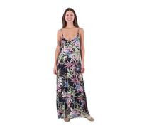 Hurley Summer Palm Ruffle Maxi Dress Vestito, Nero Multicolore, M Donna