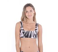 Hurley W Max Leaves Split Strap Top, Bianco/Nero/Nero (White/Black/Black), M