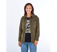 Hurley W Oceancare Corduroy Overshirt Camicia, Ulivo Notte, L Donna