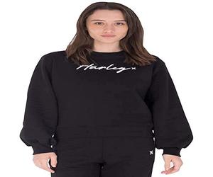 Hurley W Oceancare O&o Script Crew Maglia di Tuta, Nero, L Donna