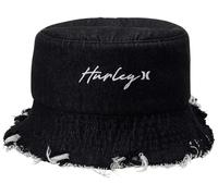 Hurley Women's Bucket Hat - Olivia Frayed Denim Sun Hat, Size One Size, Black