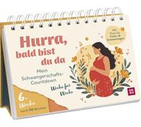 Hurra, bald bist du da: Mein Schwangerschafts-Countdown Woche für Woche | Aufsteller mit schönen Impulsen und Platz für Erinnerungen