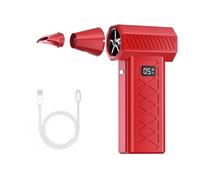 Hurricane Power Mini Turbo Snow Blower for Car, 6-Speed Modes & LED Light for Instant Snow Removal (Red)