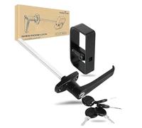 Hurricom - Kit di serratura con maniglia a L da 14,5 cm, con 4 chiavi, kit di bloccaggio con maniglia a L per capannoni, casette, pollai, camper, camper, porte del garage (nero)