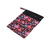 HURRISE Doppia Tasca, Doppia Cerniera Borsa Asciutta Bagnata Borsa per Pannolini Impermeabile 30x40 Cm, Borsa Appesa Portatile con Design Floreale (T02)