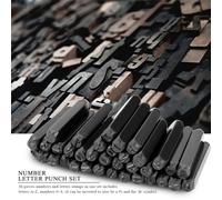 HURRISE Kit di Timbratura in Metallo, 36 Pezzi da 6 Mm in Acciaio Carbone Numero Set di Punzoni e Lettera Set di Timbri di Lettere Capitale per la Plastica in Pelle in Legno in Metallo