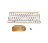 HURRISE Smart Wired Keyboard Mouse Kit Wired Keyboard Mouse Kit, Silent Button Computer Keyboard Silver Gold