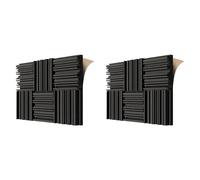 Hurromy 12 di Schiuma Acustica Autoadesivi, Schiuma insonorizzante 12 X 12 X 2 Pollice Schiuma insonorizzante per Studio di Registrazione Nero