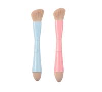 Hurromy 4 in 1 Pennello da trucco a doppia estremità, pennello cosmetico da viaggio retrattile, pennello multifunzione in spugna per correttore per ombretto