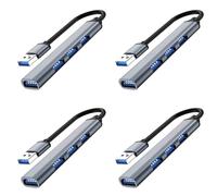 Hurromy 4 x Hub USB Splitter 4 Porte Multi-Hub Adattatore USB a USB 3.0 Multi-Port Adattatore di Alimentazione