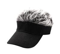 Hurromy Parrucca unisex alla moda Concise parasole per strada Hip Hop berretto da baseball sole Snapback cappelli sintetici nero + grigio 1 pezzo
