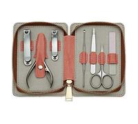 Hurromy Set per manicure, 7 in 1, professionale, per pedicure, portatile, da viaggio, in acciaio , kit per la toelettatura professionale