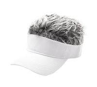 Hurromy Unisex Moda Parrucca Cappellini Concisi Parasole Strada Hip Hop Berretto da Baseball Finti Capelli Berretto + Grigio 1 Pezzo