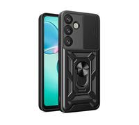 HURTEL Hybrid Armor Camshield COVER per Samsung Galaxy S25+, per fotocamera, anello metallico, Nero