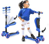 Hurtle Monopattino a 3 Ruote, Monopattino Bambino e Bambina da 2 Anni, Monopattino a Spinta, Monopattino in Altezza a Tre con Sedile a Ribaltamento, Scooter per Bambini con Ruote a LED Multicolore