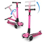 Hurtle Monopattino a 3 Ruote, Monopattino Bambino e Bambina da 3 Anni, Monopattino a Spinta, Monopattino in Altezza a Tre, Scooter per Bambini con Ruote Bianche a LED