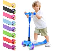 Hurtle Monopattino Leggero a 3 Ruote con Luci LED, Antiscivolo, per Bambini 2-5 Anni, Altezza Regolabile 63,-71 cm (Blu)