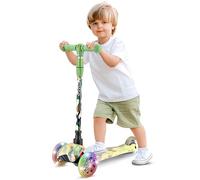 Hurtle Monopattino Mini Kickboard per Bambini - Altezza Regolabile da 63 a 71 cm, Leggero a 3 Ruote con Ruote LED Luminose, Antiscivolo, per Uso Interno/Esterno, Micro Monopattino per Età 2-5 Anni