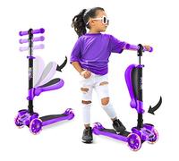 Hurtle Monopattino per bambini, Monopattino a 3 ruote, Pattinaggio per bambini pieghevole con altezza regolabile, vassoio antiscivolo, LED ruote luminose, scooter per ragazza/ragazzo dai 2 ai 12 anni