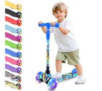 Hurtle Monopattino per bambini piccoli con ruote LED - Micro monopattino per bambini dai 2 ai 5 anni, manubrio regolabile (25 - 28,55 pollici), design leggero a 3 ruote, vassoio antiscivolo